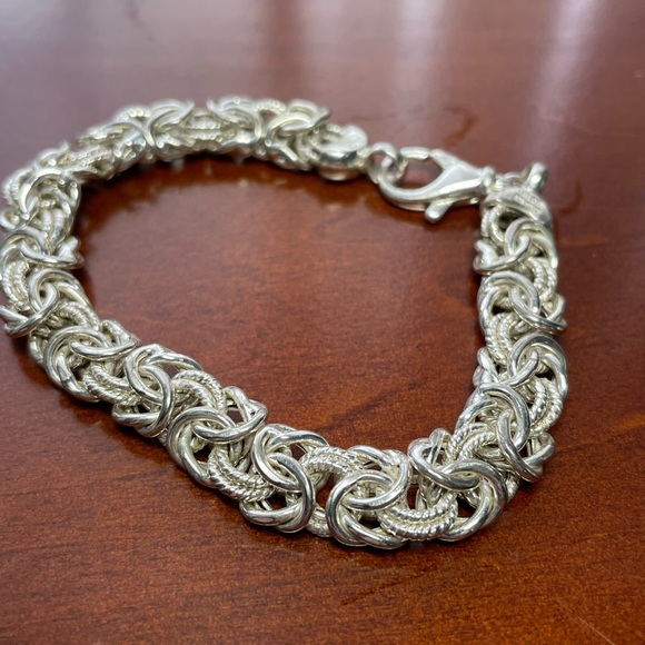 Milor Jewelry - Milor Italy sterling silver 10mm byzantine chain bracelet size 8in